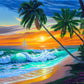 Beach Tropical Painting Art Print- "Emerald Seas" by Jason Fetko