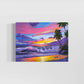 Beach Painting Ocean Art - "Pink Pacific Palms" by Jason Fetko