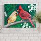 Cardinal Bird Painting Art - "Apple Blossom Romance" by Jason Fetko