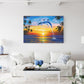 Dolphins Painting Wall Art Print - "Dolphin Sunset" by Jason Fetko